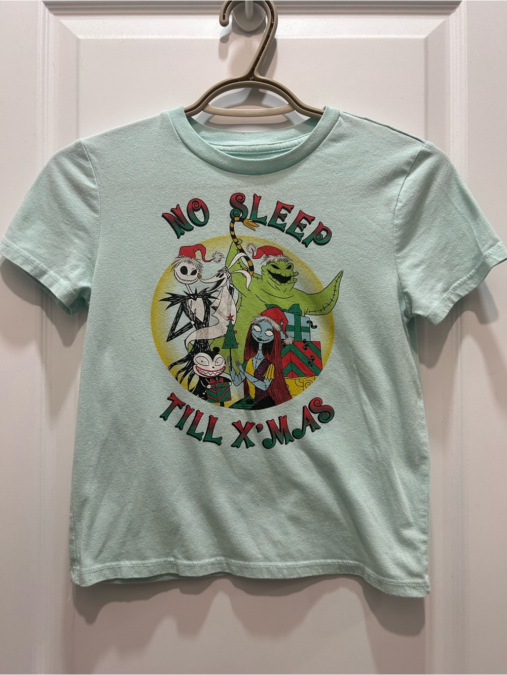Kids 'No Sleep Till X-Mas' Graphic Tee - Light Mint βNightmare Before Christmasβ